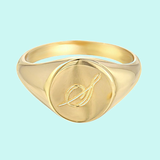 Scripted Initial Signet Ring