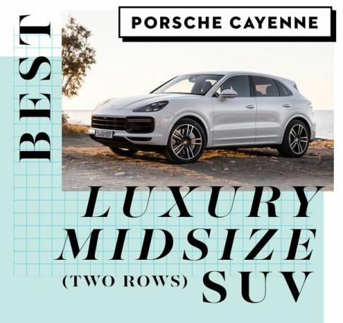 parhaan auton palkinnot paras keskikokoinen luksusmaasturi porsche cayenne